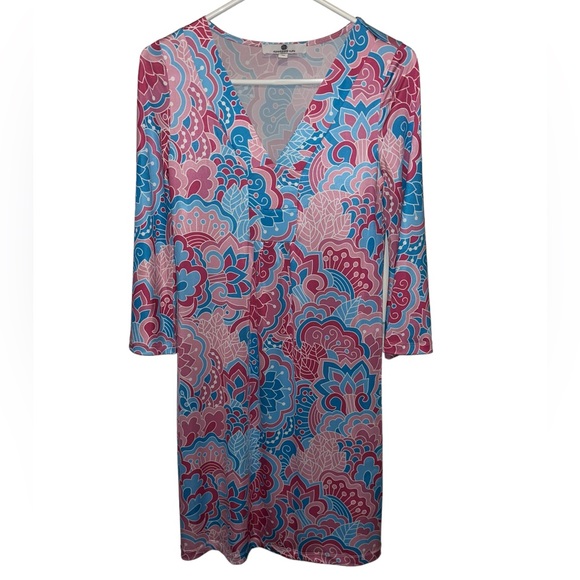Jean-Pierre Kilfa Dresses & Skirts - Jean-Pierre Klifa Paris Dress Pink and Blue Shades XS